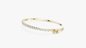 Bracelet tennis plaqué or avec diamants taille brillant rond, bijou de luxe pour femme, idéal pour les fêtes et comme cadeau - Product Image 2