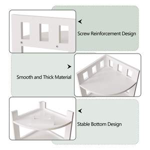 4-Tier Multipurpose <b>Wood</b> Storage Stand <b>Corner</b> Shelf Display Shelves for Home Office Bathroom or Kitchen for Small Spaces - Product Image 5