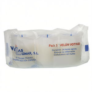 VELON Lot de 3 bougies votives blanches en cire de paraffine transparente pour la décoration intérieure et l'usage religieux, Petits ensembles de bougies - Product Image 3