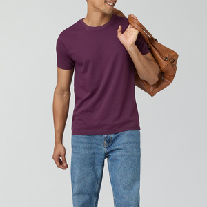 <b>Men's</b> <b>Purple</b> Regular Fit Short Sleeve O-Neck <b>T</b>-<b>Shirt</b> Solid Casual Tee <b>Mens</b> solid short sleeve top - Product Image 2