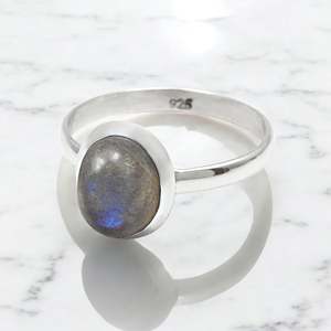 Brilliant Oval Cut <b>Labradorite</b> Gemstone <b>Ring</b> Made of 925 Sterling Silver Handmade Bohemian Jewelry Available At Reasonable Price - Product Image 2