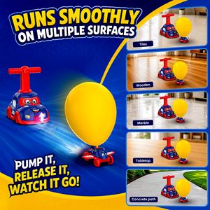 Mirana Plastic Educational Balloon Car Launcher Toy Set for 2-3Y Kids-Manual Air Pump <b>Train</b>/Aeroplane/Boat/Astronaut/Racecar - Product Image 6