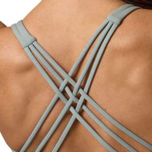Sujetador Deportivo Verde Salvia con Logotipo Personalizado para Mujer, Top Corto Deportivo Acolchado de Alta Sujeción para Gimnasio, Ropa Deportiva al por Mayor - Product Image 2