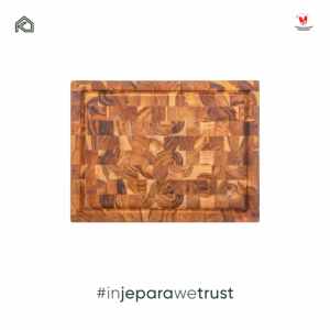 เขียงไม้สักทรงสี่เหลี่ยม Sri Luxury Eco Teak หนา 2.0 ซม. ลายไม้ปลายท่อน ทนทาน ป้องกันแบคทีเรีย ใช้กับเครื่องล้างจานได้ - Product Image 3