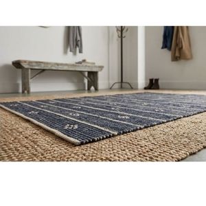 Tapis d'intérieur en coton tissé à la main, motif tribal noir à rayures, tissage plat, pour salon, chambre, hôtel, décoration intérieure - Product Image 2