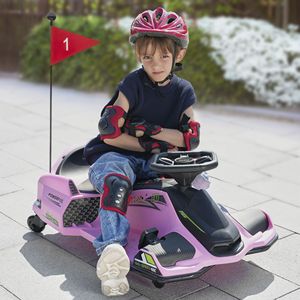 Pink 12V Electric Drifting Go Kart Slow Start Music Lights 4x4 <b>Drive</b> <b>Disc</b> Brake Custom Engine Capacity for Children-1 Year - Product Image 2