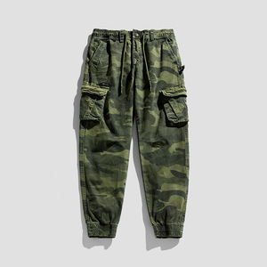 Pantalones Cargo de Camuflaje para Mujer, Corte Holgado, Cierre con Cordón, Cintura Media, Largos, Estilo Casual de Otoño - Product Image 2