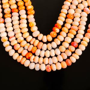 Natural Peach Opal Rondelle Gemstone Beads Shaded Candy Opal Smooth Beads For Jewelry Making Wholesale 16 Inch 8mm Opal Stone - Product Image 1