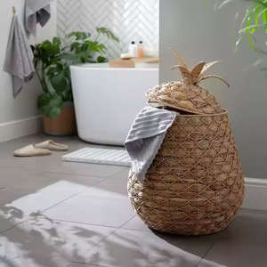 Panier à fruits en rotin en forme d'ananas, panier de rangement, design unique, panier cadeau en rotin, produits en vente - Product Image 1