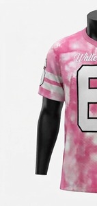 <b>White</b> Stitch Solid <b>Football</b> Jersey Men's Short Sleeve Strapless 100% Polyester Breathable Regular Fit Adult All Seasons Front - Product Image 4