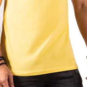 Camiseta Amarilla de Manga Corta para Hombre con Estampado Geométrico Digital, Cuello Redondo, Corte Regular Informal, Jersey de Algodón - Product Image 3