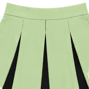 Uniforme de cheerleading imprimé vert clair, noir et blanc pour adultes, haut court sans manches à col en V, jupe plissée, pour équipe de danse de performance - Product Image 6