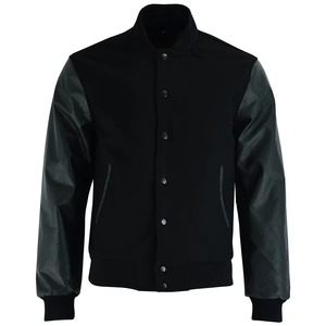 Men's Stylish High Street Sports Varsity <b>Jacket</b> with <b>Long</b> <b>Leather</b> Sleeves <b>Jackets</b> For Man Logo Color Design Varsity <b>Jacket</b> - Product Image 1