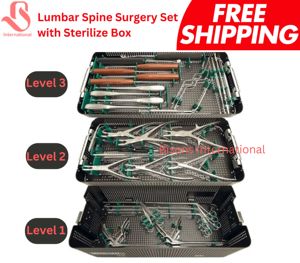BISONS – Kit complet de chirurgie orthopédique manuelle de la colonne lombaire en acier inoxydable, avec boîte de stérilisation incluse - Product Image 2