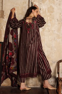 Trajes de shalwar kameez de invierno para mujer en tela de lino estampada y bordada de muy alta calidad a precio económico. - Product Image 3