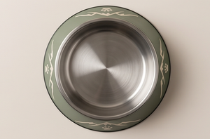 Gamelle pour chien en acier inoxydable émaillé vert olive OEM avec base antidérapante Mountain Paw pour l'alimentation et l'eau des animaux domestiques - Product Image 4