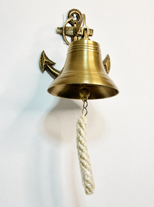 Vintage <b>Brass</b> Nautical Anchor Ship <b>Bell</b> Decorative Hanging <b>Bell</b> Maritime Wall Decor - Product Image 2