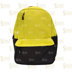 Unisex Yellow <b>Black</b> Panelled <b>Backpack</b> 20-35L Softback Zipper Closure Daily Use Polyester Material for Student Unisex - Product Image 1