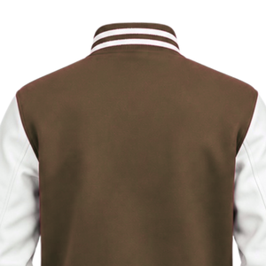 Veste universitaire de baseball pour homme à manches longues, style Letterman, avec fermeture à boutons-pression, ourlet côtelé rayé et poches - Product Image 3