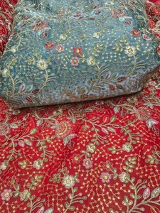 Coding Embroidery Fabric Embroidered Silk Fabric Lace Fabric For Kaftan Abaya Modest Fashion Garment Manufacturers Global Export - Product Image 4