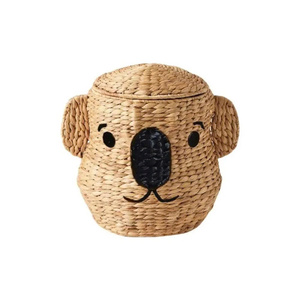 Eco-Friendly Handwoven Water Hyacinth Koala Storage <b>Baskets</b> <b>with</b> <b>Lid</b> Set of 2 Laundry Hamper for Kids Room from Vietnam - Product Image 3