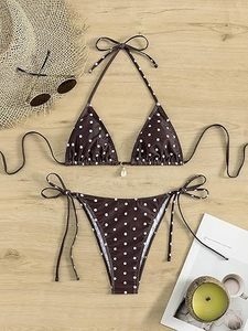 High Demanded Women's Bikini 3 Piece Set in Spandex/Polyester Fabric Halter Neck <b>V</b>-<b>Strings</b> Floral Pattern Beachwear - Product Image 4