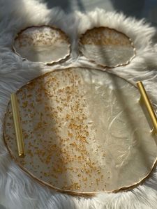Epoxy Resin Waterproof <b>Hand</b>-painted Rectangular Tray for Wedding & Holiday Decoration - Product Image 5