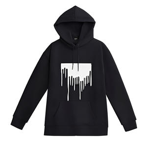 Sweat à capuche noir de haute qualité avec impression effet gouttelettes, vente en gros, fabricant du Bangladesh - Product Image 3
