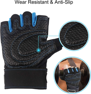 Premium Half Finger Fitness <b>Gloves</b> with Wrist Support Breathable Gym Workout Training <b>Gloves</b> for Weightlifting Cycling - Product Image 4
