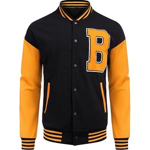 OEM personalizado ropa deportiva de los hombres de la vendimia Letterman chaqueta de los hombres de pie de primavera Chenille bordado parche de cuero de la manga del estilo de Bombardero - Product Image 1