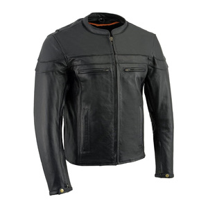 Mens Biker <b>Jacket</b> Leather Street Style Asymmetrical Zipper Fashion <b>Motorcycle</b> <b>Jacket</b> Custom OEM Supplier - Product Image 1