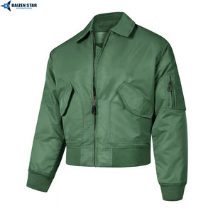 DAIZEN <b>STAR</b> INTERNATIONAL Men's Solid Color Polyester/Cotton Bomber <b>Jacket</b> Stand Collar Zipper Closure High Street Casual Style - Product Image 4