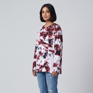 Camiseta de verano oversize para mujer, estilo vintage, lavado ácido, manga larga, algodón, efecto desgastado, corte holgado, informal, estilo streetwear. - Product Image 4