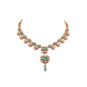 Ensemble collier et boucles d'oreilles de mariée finition premium, fabriqué en argent sterling 925 Gajaah, pour mariage et occasions spéciales - Product Image 1