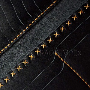 Cartera de Cuero Crazy Horse de Grano Completo, Delgada y Ligera, de Alta Calidad para Hombre, Diseño Abierto Sólido, Duradera y Elegante, Personalizable para Reuniones - Product Image 4