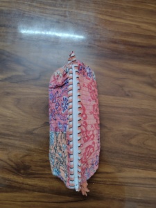 Colorful Corn Husk Clutch Pouch Durable Cover Closure Soft Portable Wholesale Make up Pouch With Handle Lightweight Puffer - Product Image 2
