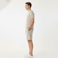 Hochwertige Herren-Sommersets 100% Bambusfaser Gestrickte O-Neck T-Shirts Shorts Nahtlos Verbunden Atmungsaktiv Digital HIGH STREET