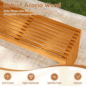 Panca da giardino in legno di acacia da 36 pollici con doghe intere - Product Image 6