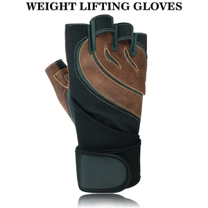 Gants de musculation en cuir pour l'exercice et le fitness, demi-doigts, pour la musculation et l'entraînement en salle de sport, avec sangle de poignet réglable - Product Image 5