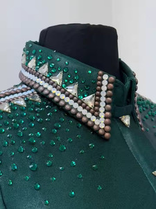 Luxury Cowgirl Western Show Shirt with Rhinestones for Rodeo Horse Show and Equestrian Events - Product Image 3