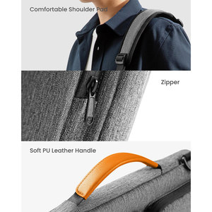 Bolsos para portátil de color gris claro para hombres y mujeres, resistentes a los arañazos, cómodos y duraderos, con almohadilla para el hombro, respetuosos con la piel, para hombres y mujeres - Product Image 5