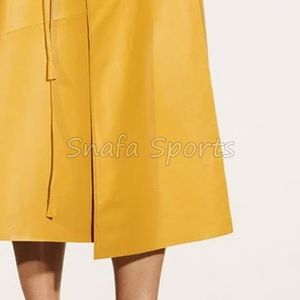 Custom Hot Sale High Quality Sexy Women Ladies <b>Midi</b> Leather <b>Skirt</b> for Women Autumn <b>Winter</b> A-Line Pleated Genuine Leather <b>Skirt</b> - Product Image 5