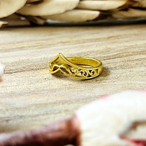 Trendy Design Chevron V Shape <b>Ring</b> Boho Brass <b>Rings</b> For Women 18k Gold Plated Filigree <b>Wave</b> Band <b>Ring</b> For Wholesale/OEM/ODM - Product Image 2