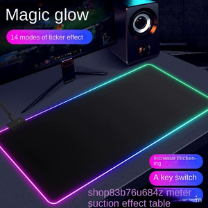 แผ่นรองเมาส์เกมมิ่ง RGB ขนาดใหญ่, ยางกันน้ำ, พิมพ์ลายเรืองแสง, โลโก้สีตามสั่ง 80x30 ซม. 90x40 ซม. - Product Image 2