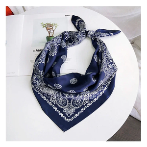 70cm Fashion Bandana Hair Scarf For Women Paisley Print Kerchief Silk Satin Head Scarfs Square Shawl <b>Wraps</b> <b>Neck</b> Scarves For Lady - Product Image 3