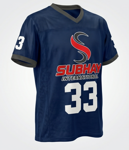 เสื้อเจอร์ซีย์กีฬาสีน้ำเงิน SUBHAY INTERNATIONAL หมายเลข 33 พร้อมโลโก้ ดีไซน์สำหรับทุกเพศ - Product Image 1