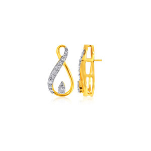 IGI Certified Lab-Grown Diamond <b>Infinity</b> Twist Drop <b>Earrings</b> in 18K Yellow Gold Pear Cut Fine Jewelry for Women - Product Image 3