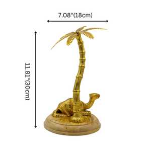 Jaffs Exports Golden Palm Tree Turtle Figurine Aluminium Eco-Friendly Durable Modern Design Tabletop Decor Bohemian Sculpture - Product Image 4
