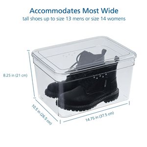 Scatola per Scarpe in Plastica Trasparente Lucida Extra Alta con Coperchio, Confezione da 4, Misura Adulto, per Conservare un Paio di Scarpe - Product Image 5
