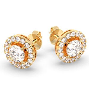 REYES Classic Design 14K Solid Golf Lab Grown Diamond Screw <b>Back</b> Stud <b>Earrings</b> For Women Luxury Wedding Gift Fine Jewelry - Product Image 2